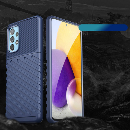 Thunder Case elastyczne pancerne etui pokrowiec Samsung Galaxy A73 niebieski