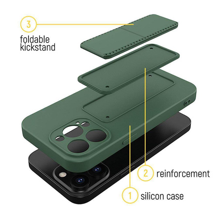 Wozinsky Kickstand Case silikonowe etui z podstawką etui Xiaomi Redmi 10 granatowe