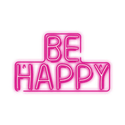 Neon PLEXI LED BE HAPPY róż NNE10 Neolia