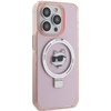 Karl Lagerfeld KLHMP15LHMRSCHP iPhone 15 Pro 6.1&quot; pink/pink hardcase Ring Stand Choupette Head MagSafe