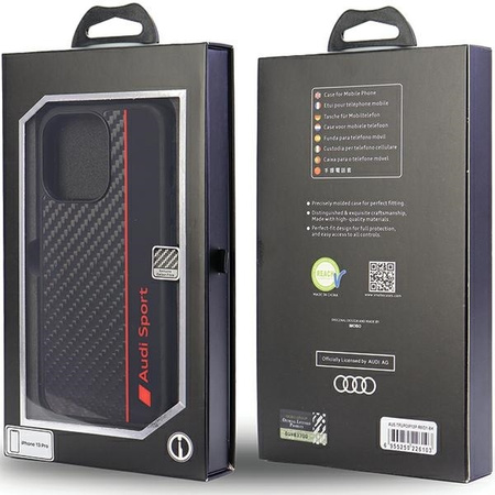 Audi Carbon Fiber Stripe iPhone 13 Pro / 13 6.1&quot; black/black hardcase AUS-TPUPCIP13P-R8/D1-BK