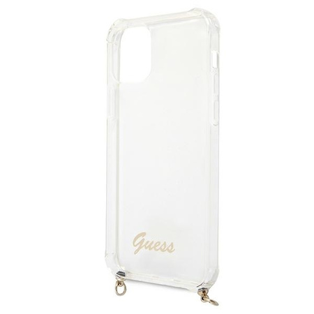 Guess GUHCP12MKC4GSGO iPhone 12/12 Pro 6,1" Transparent hardcase 4G Gold Chain