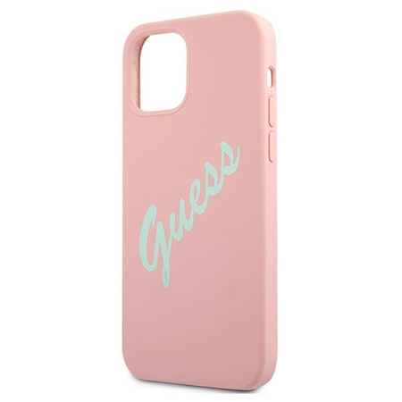 Guess GUHCP12MLSVSPG iPhone 12/12 Pro 6,1" różowo zielony/green pink hardcase Silicone Vintage