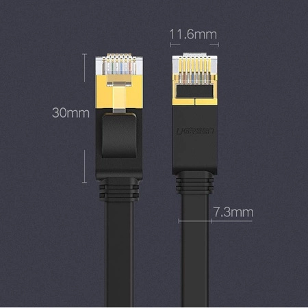 Ugreen Internet Netzwerkkabel Ethernet Patchkabel RJ45 Cat 7 STP LAN 10 Gbps 3m Schwarz (NW106 11262)