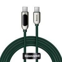 Baseus USB Type C - USB Type C cable 100W (20V / 5A) Power Delivery with display screen power meter 2m green (CATSK-C06)