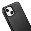 iCarer Case Leather genuine leather case for iPhone 14 Plus schwarz () (MagSafe compatible)