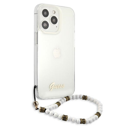 Guess GUHCP13LKPSWH iPhone 13 Pro / 13 6.1 &quot;Transparent hardcase White Pearl