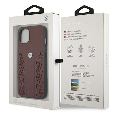 Etui BMW BMHCP13SRSPPR iPhone 13 mini 5,4" czerwony/red hardcase Leather Curve Perforate