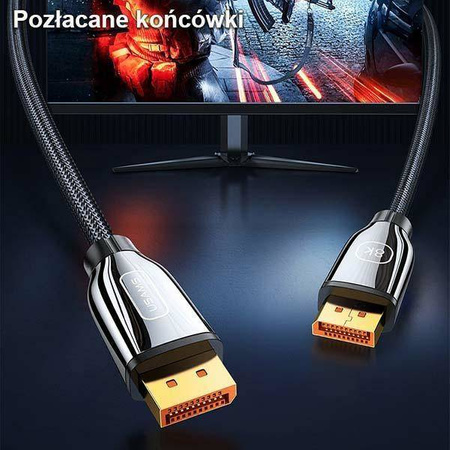 USAMS Kabel DP - DP 1.4 HD U75 2.0m czarny/black 8K HD SJ532DP01 (US-SJ532)