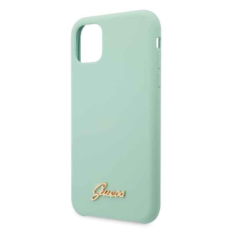 Etui Guess GUHCN58LSLMGGR iPhone 11 Pro zielony/green hard case Silicone Vintage Gold Logo