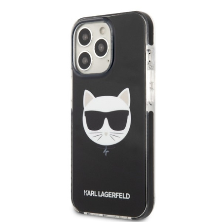 Original Case IPHONE 13 PRO Karl Lagerfeld Hardcase Choupette Head black