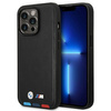 Original Case IPHONE 14 PRO BMW Leather Stamp Tricolor MagSafe (BMHMP14L22PTDK) black