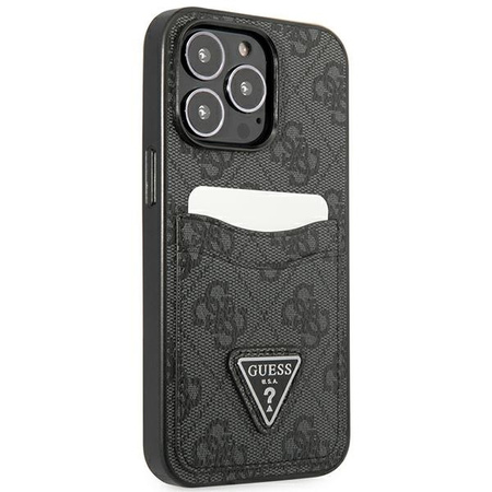 Etui IPHONE 13 PRO Guess Hardcase 4G Triangle Logo Cardslot (GUHCP13LP4TPK) czarne