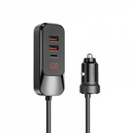 WiWU - Ładowarka samochodowa multiport z przedłużaczem Wi-QC015 120W PD+QC 2xUSB A + 2xUSB C