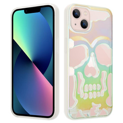 ETUI SKULL IPHONE 13 HOLO WHITE / BIAŁY