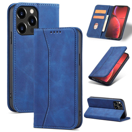 Magnet Fancy Case Case for iPhone 13 Pro Max Pouch Card Wallet Card Holder Blue