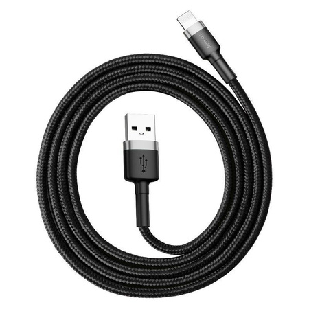 Baseus Cafule Cable - Kabel połączeniowy USB do Lightning, 2.4 A, 1 m (szary/czarny)