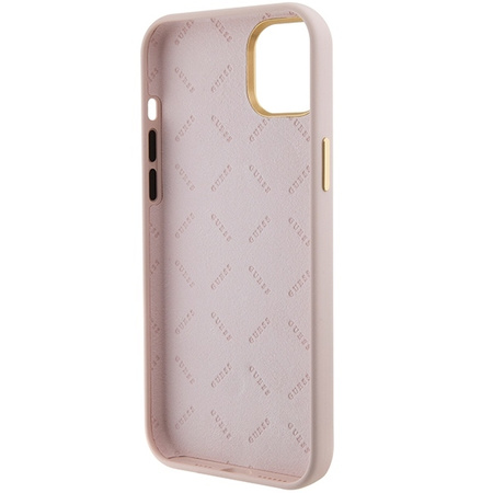 Etui Guess Silicone Logo Strass 4G na iPhone 15 Plus / 14 Plus - jasnoróżowe