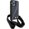 BMW M Edition Carbon Tricolor Lines &amp; Strap Hülle für iPhone 15 Pro Max – Schwarz