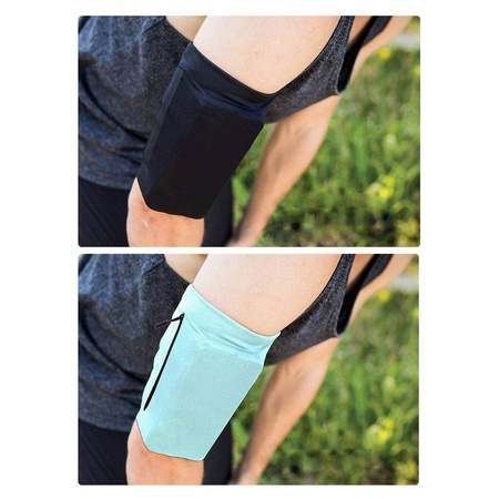 Elastic fabric armband armband for running fitness L blue