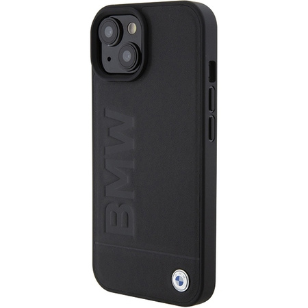 BMW Leather Hot Stamp case for iPhone 15 - black