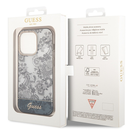 Guess GUHCP14XHGPLHG iPhone 14 Pro Max 6,7 &quot;Grau / Graue Hartschalen-Porzellankollektion