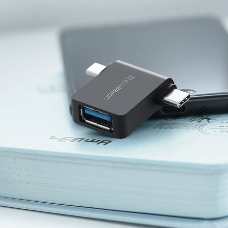 Ugreen adapter przejściówka OTG USB USB 3.2 Gen 1 (5Gbps) - USB Typ C / micro USB czarny (30453)