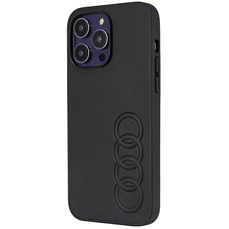 Audi Kunstleder iPhone 14 Pro Max 6,7&quot; schwarz/schwarz Hardcase AU-TPUPPCIP14PM-TT/D1-BK