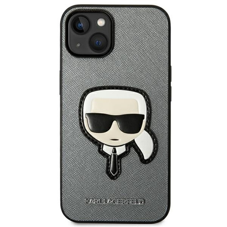 Karl Lagerfeld Saffiano Karl Head Patch Case – Etui iPhone 14 Plus (srebrny)