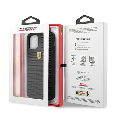 Ferrari FESPEHCP12LBK iPhone 12 6,7" Pro Max czarny/black hardcase On Track Perforated