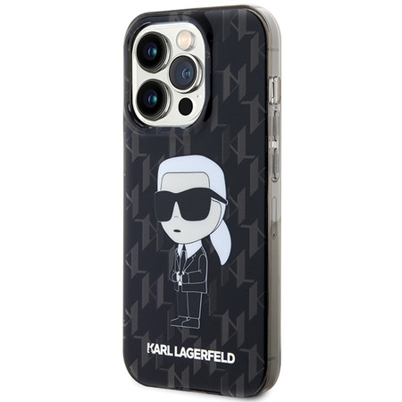 Karl Lagerfeld nakładka do iPhone 15 Pro 6,1" KLHCP15LHNKMKLK czarna HC IML Ikonik Monogram