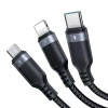 Joyroom Multi-Use Series 3-in-1-Kabel S-1T3018A18 Lightning USB-C Micro-USB 30 cm – Schwarz