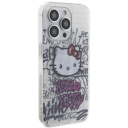 Hello Kitty IML Kitty On Bricks Graffiti Hülle für iPhone 14 Pro – weiß