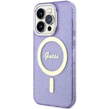 Guess GUHMP14XHCMCGU iPhone 14 Pro Max 6.7&quot; purple/purple hardcase Glitter Gold MagSafe