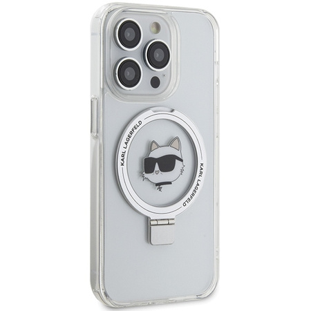 Karl Lagerfeld KLHMP15LHMRSCHH iPhone 15 Pro 6.1&quot; white/white hardcase Ring Stand Choupette Head MagSafe