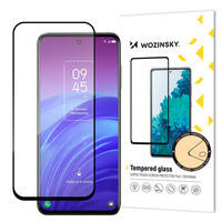 Wozinsky Full Glue Full Glue Full Screen Tempered Glass mit Case Friendly TCL 20L Black Frame