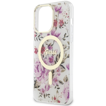 Guess GUHMP14XHCFWST iPhone 14 Pro Max 6.7&quot; transparent hardcase Flower MagSafe