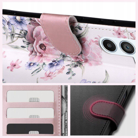 Etui SAMSUNG GALAXY A55 5G Tech-Protect Wallet Blossom Flower różowe