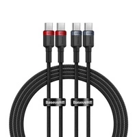 Baseus Cafule USB-C / USB-C cable 100W 1 m - red-black and black-gray (2 pcs.)