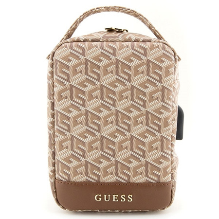 Guess GUHBHGCFSEW Organizer-Tasche – brauner GCube Stripe