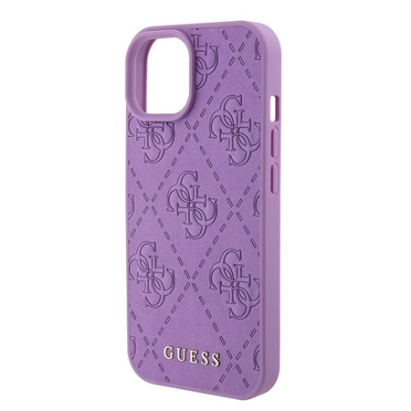 Guess GUHCP15SP4EPMU iPhone 15 6.1&quot; purple/light purple hardcase Leather 4G Stamped