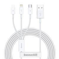 Baseus Superior 3w1 kabel USB - Lightning / USB Typ C / micro USB 3,5 A 1,5 m Biały (CAMLTYS-02)