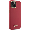 Guess Silicone Script Metal Logo &amp; Frame case for iPhone 15 - red