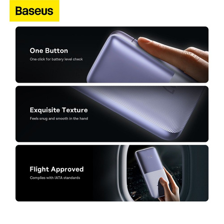 Baseus Baseus Pro 10000mAh 20W Powerbank Violet with USB Type A - USB Type C 3A 0.3m cable (PPBD040205)