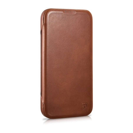 iCarer CE Oil Wax Premium Leather Folio Case iPhone 14 Plus magnetische Klapphülle MagSafe braun (AKI14220707-BN)