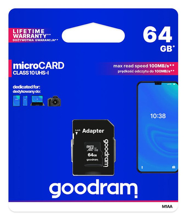 Karta pamięci GOODRAM 64GB CL10 + Adapter