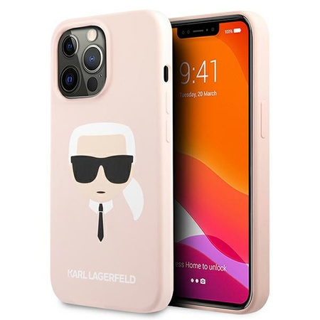 Karl Lagerfeld KLHCP13XSLKHLP iPhone 13 Pro Max 6,7" jasnoróżowy/light pink hardcase Silicone Karl`s Head