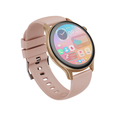 XO SMARTWATCH ZEGAREK J6 AMOLED różowo-złoty