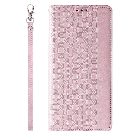 Magnet Strap Case Case for iPhone 13 Pro Max Pouch Wallet + Mini Lanyard Pendant Pink