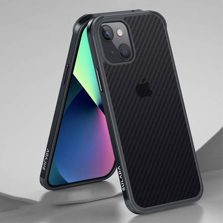 Case IPHONE 13 MINI Sulada Carbon Fiber Hybrid Case black